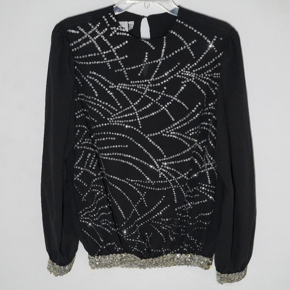 Jamboree New York Gold Sequin Long Sleeve Blouse